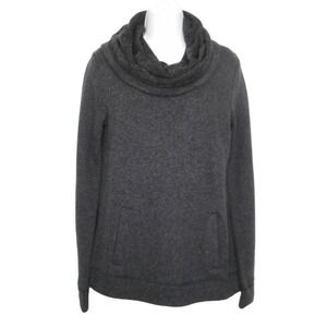 J.Crew Sweatshirt Small Gray Cotton Wool Blend Pullover Cowl Funnel Neck Pocket‎